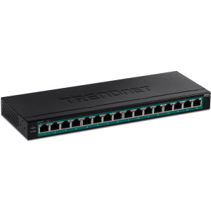 TRENDnet TPE-TG160H 16-Port PoE+ Unmanaged Gigabit Switch, 30W/Port, Rack mountable